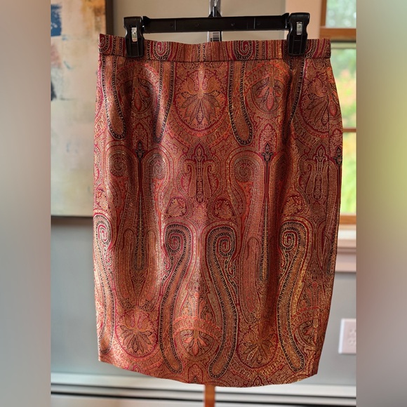 Escada Jacquard Silk Rayon Blend Lined Pencil Skirt Size EU 40/US 10 EUC - Picture 1 of 8